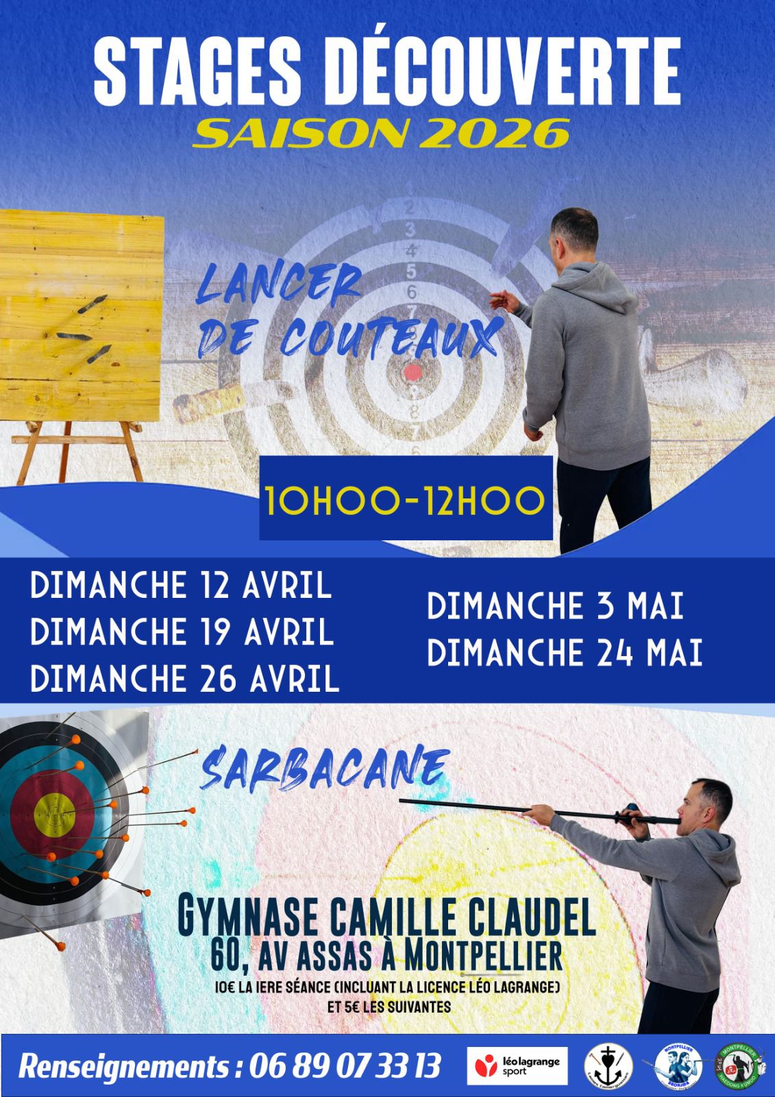 Lancer de couteaux et sarbacane